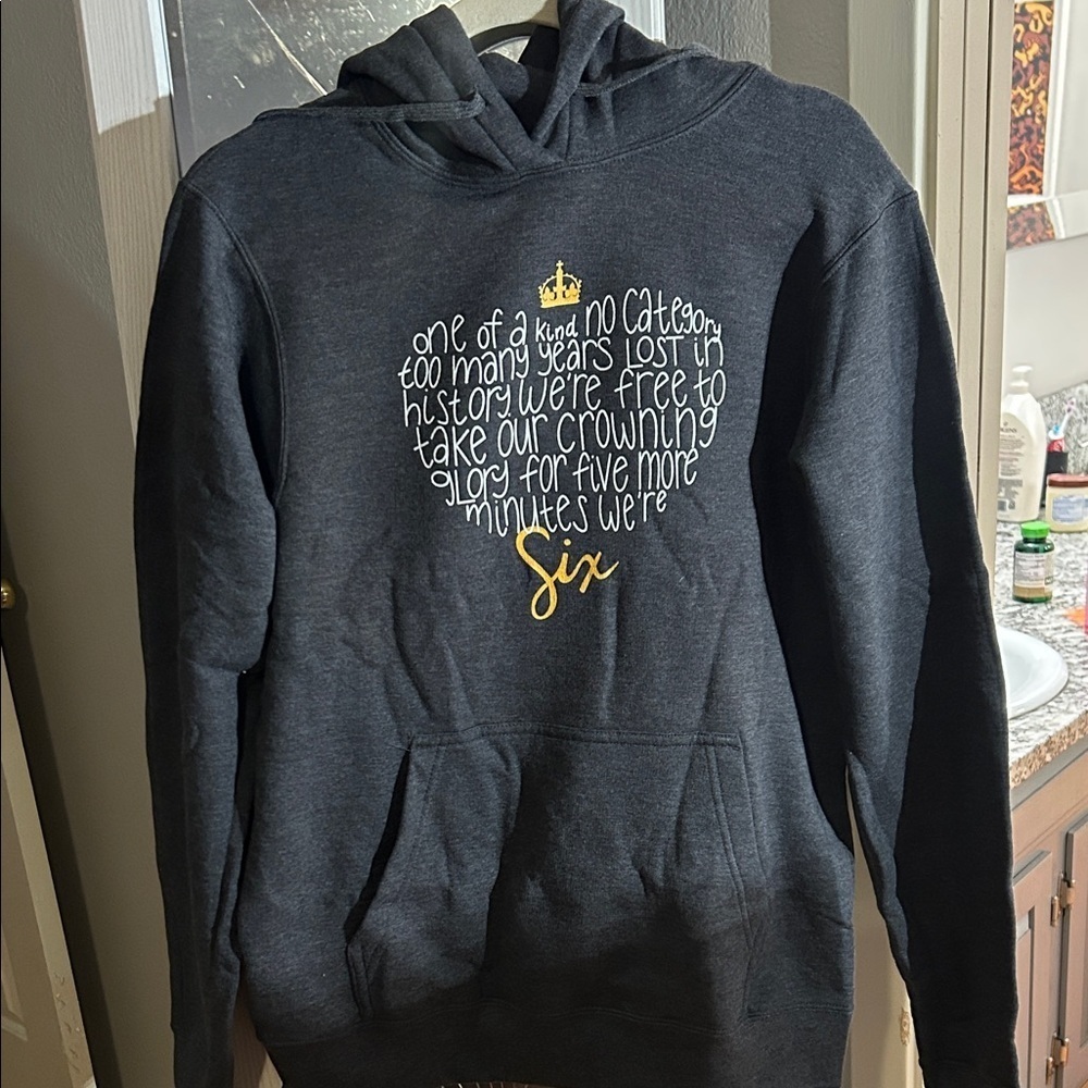 Port and Company Dark Gray Hoodie with Yellow Embroidery - Picture 2 of 6